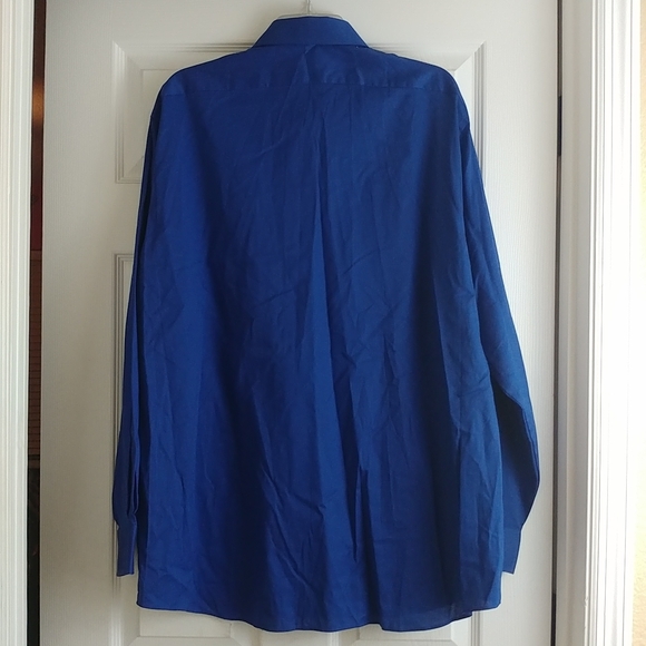 VAN HEUSEN FLEX Regular Fit Stretch Size 17 1/2 34/35 Mens Blue Dress Shirt - Picture 6 of 8